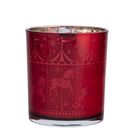 Altom Design, świecznik szklany, karuzela, czerwony, 9-9-10 cm