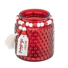 Altom Design, świecznik szklany, pikowany, 10-10-11 cm, czerwony