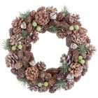 Altom Design, wianek zimowy z białymi szyszkami, 30-30-8 cm