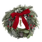 Altom Design, wianek zimowy z kokardą, 32-32-8 cm