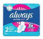 Always, Ultra Day Super, podpaski ze skrzydełkami, 8 szt.