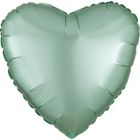 Amscan, balon foliowy Lustre, Mint Green, serce, 43 cm