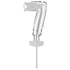 Amscan, balon foliowy, mini cyfra 7 srebrna, 7,5-12 cm