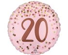 Anagram, balon foliowy, Pretty pink 20th Birthday, 46 cm