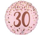 Anagram, balon foliowy, Pretty pink 30th Birthday, 46 cm