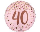Anagram, balon foliowy, Pretty pink 40th Birthday, 46 cm