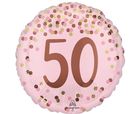 Anagram, balon foliowy, Pretty pink 50th Birthday, 46 cm