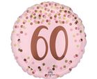 Anagram, balon foliowy, Pretty pink, 60th Birthday, 46 cm