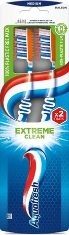 Aquafresh, Extreme Clean, szczoteczka do zębów, Medium, 2 szt.