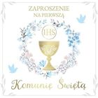 Armin Style, zaproszenie z kopertą, komunia, 13-13 cm, 10 szt.