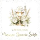 Armin Style, zaproszenie z kopertą, komunia, 13-13 cm, 10 szt.