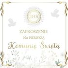 Armin Style, zaproszenie z kopertą, komunia, 13-13 cm, 10 szt.