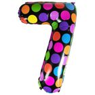 Arpex, balon foliowy, cyferka 7, w kropki