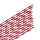Arpex, słomki papierowe, paski, różowe, 144 szt.