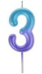 Arpex, świeczka, cyfra 3, ombre