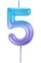 Arpex, świeczka, cyfra 5, ombre