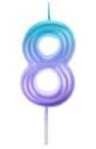 Arpex, świeczka, cyfra 8, ombre