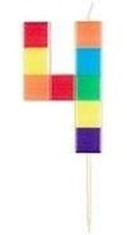 Arpex, świeczka urodzinowa, cyfra 4, klocki, 7 cm