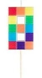 Arpex, świeczka urodzinowa, cyfra 8, klocki, 7 cm