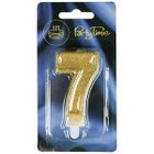 Arpex, świeczka urodzinowa premium, liczba 7, złota