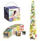 Askato, wieża do układania, 10 kartonowych sześcianów