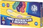 Astra, farby dekoracyjne z brokatem, 6 kolorów