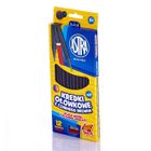 Astra, kredki ołówkowe heksagonalne z czarnego drewna z temperówką, 12 kolorów