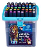 Astra, markery trójkątne, dwustronne, 48 kolory