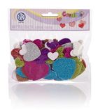 Astra, naklejki dekoracyjne, brokatowe serca