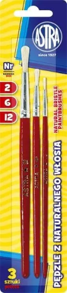 Astra, pędzle z naturalnego włosia, 2/6/12, 3 szt.