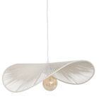 Atmosphera, Adelia, lampa wisząca z bawełny, biała, 58-56-100 cm