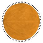 Atmosphera, dywan okrągły z frędzlami, bawełna, Ø 120 cm, musztardowy