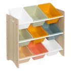 Atmosphera for kids, regał z pojemnikami na zabawki, 9 kolorowych skrzynek, 60-29.5-66 cm