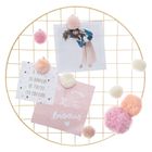 Atmosphera for kids, tablica na zdjęcia okrągła, metalowa kratka z pomponami, ø 40 cm, złota