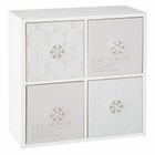 Atmosphera, mini komoda na biżuterię i drobiazgi, z 4 przegródkami, 24-24 cm, biała