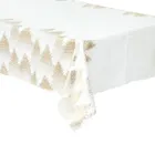 Atmosphera, obrus z motywem świątecznym złote choinki, 140-240 cm