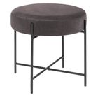 Atmosphera, taboret welurowy, Arty, Ø 47 cm, szary
