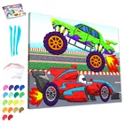 Auta, Wyklejanie plasteliną, zestaw kreatywny, 40-30 cm