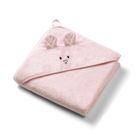 BabyOno, okrycie kąpielowe bambusowe z kapturkiem, różowe, 100-100 cm