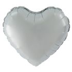 Balon foliowy, serce, srebrne, matowe, 45 cm