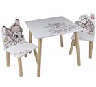 Bambi, drewniany stolik z krzesełkami
