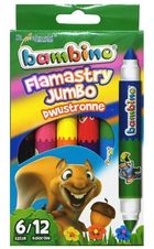 Bambino, flamastry dwustronne Jumbo, 6/12 kolorów