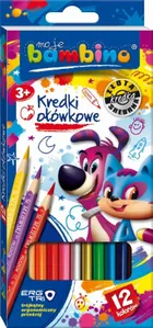 Bambino, kredki ołówkowe trójkątne, 12 kolorów