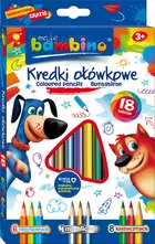Bambino, kredki ołówkowe z temperówką, 18 kolorów