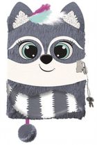Bambino, pamiętnik A5, włochacz z kłódką 3D, 96 kartek, Racoon