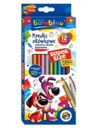 Bambino, Super Size, kredki ołówkowe z temperówką, 12 kolorów
