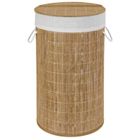 Bambusowy kosz na pranie, jasny brąz, 55l