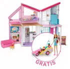 Barbie, Dom w Malibu + Gokart Stacie gratis, zestaw promocyjny z lalką