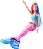 Barbie, Dreamtopia, lalka syrena, różowo-niebieskie włosy