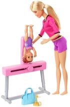 Barbie, Gimnastyczka, lalka blondynka, mini-laleczka i akcesoria
